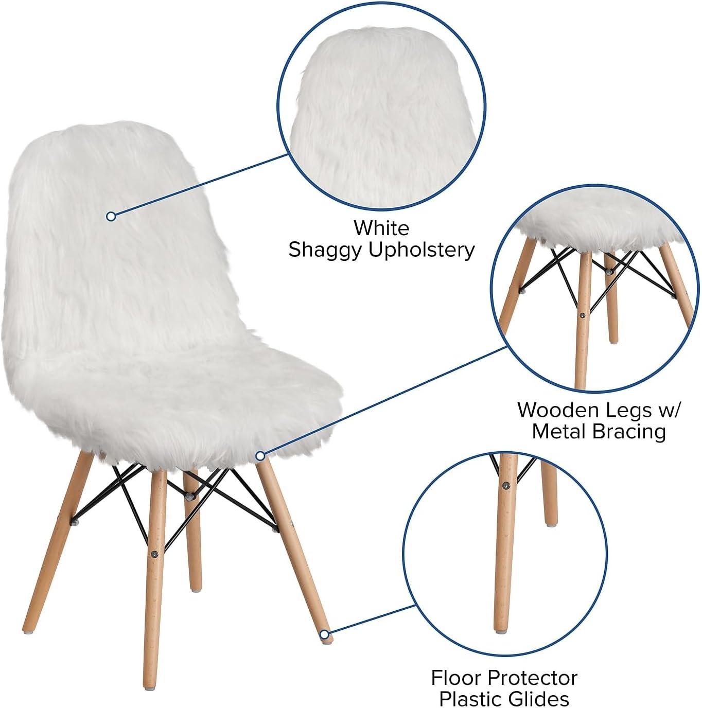 Flash Furniture Shaggy Dog White Accent Chair