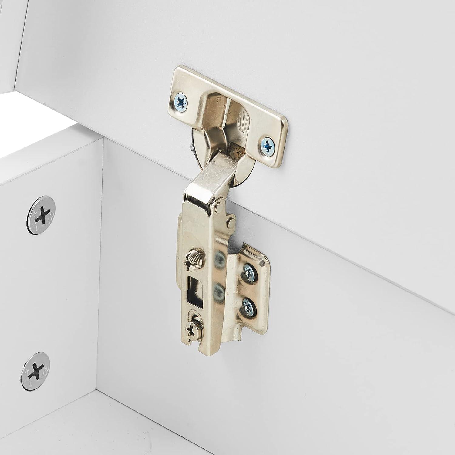 White High Gloss 3-Drawer Nightstand with LED Lights