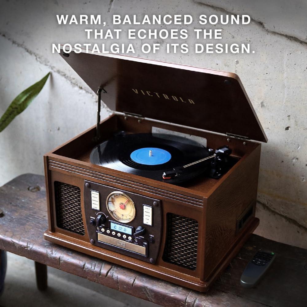 Victrola Navigator Bluetooth Record Player - Espresso: Belt Drive, Remote Control Included