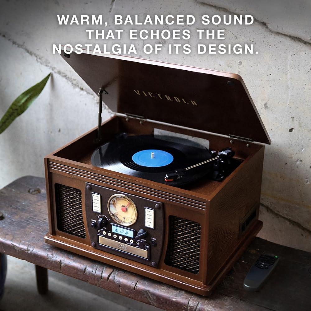 Victrola Navigator Bluetooth Record Player - Espresso: Belt Drive, Remote Control Included