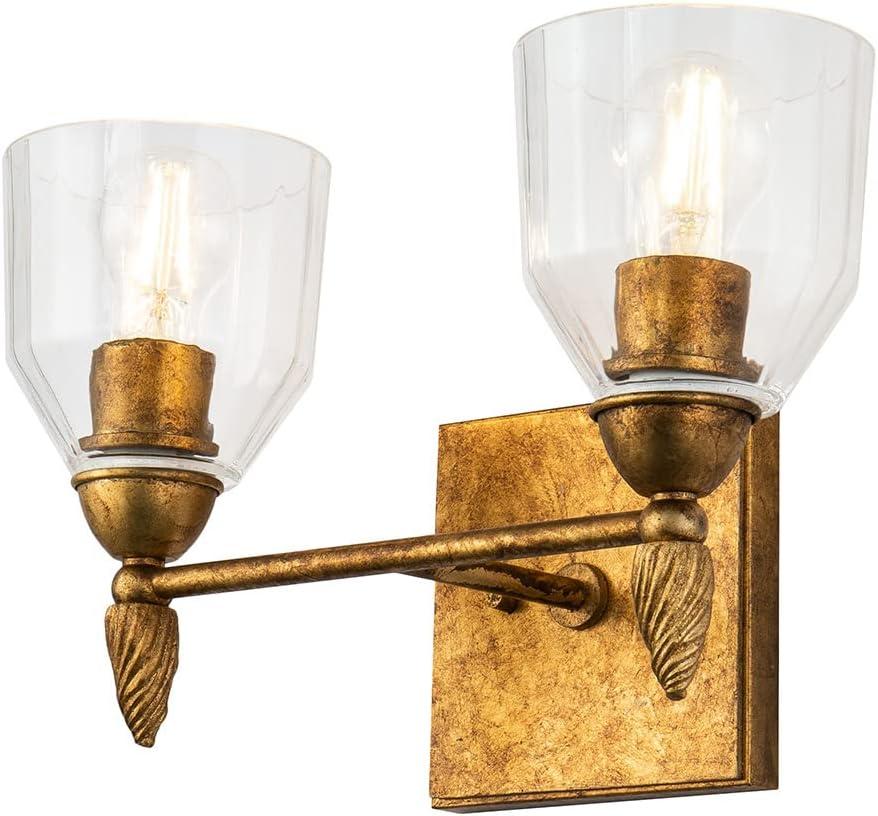 Lucas McKearn Felice 2-light Acorn-shaped Bath Vanity Light in Distressed Gold