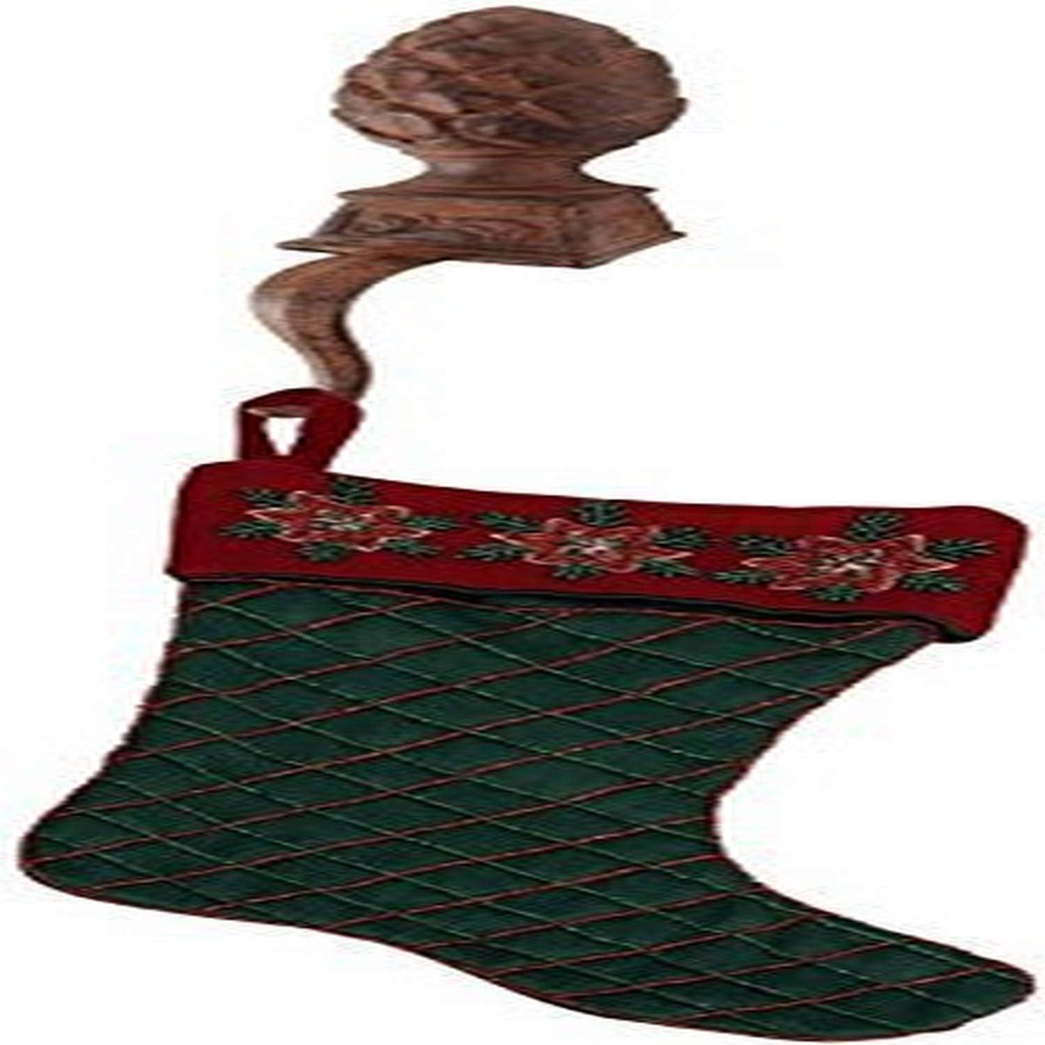 Brown Cast Iron Pinecone Christmas Stocking Holder