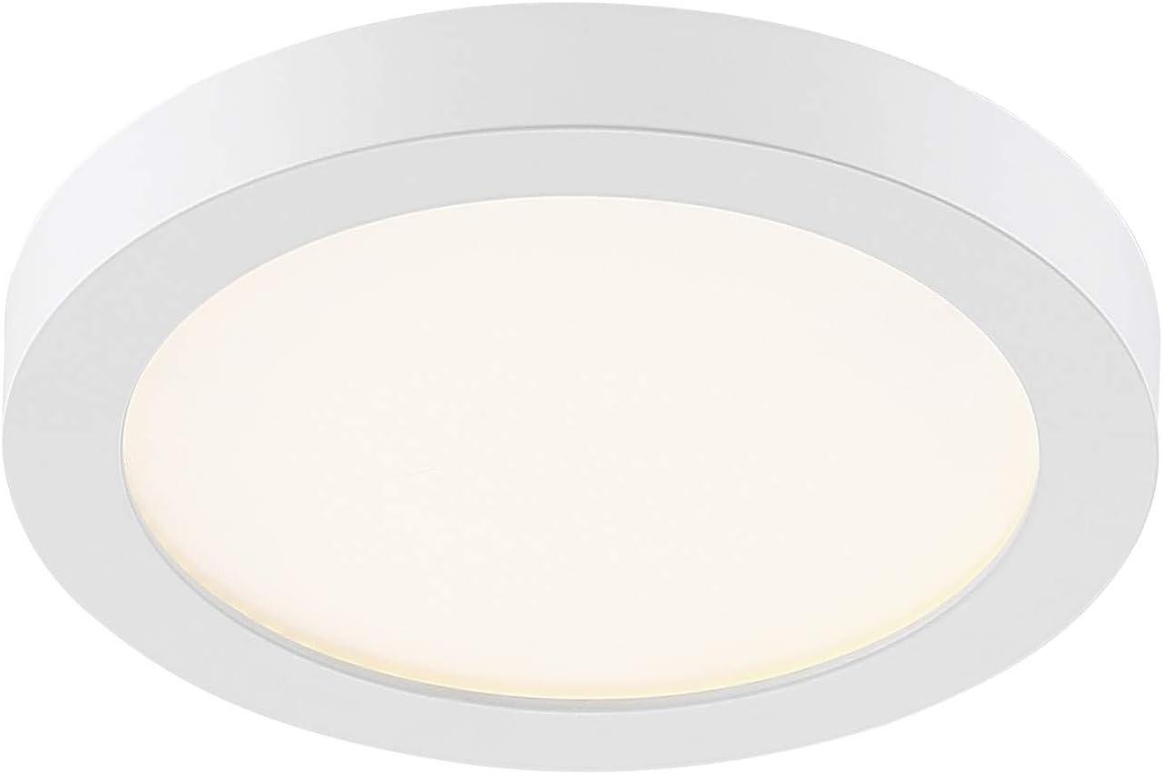 WIixle OST1708W Outskirt Modern Super Flush Mount Ceiling Lighting, 1-Light, LED 12 Watts, Fresco (1" H x 8" W)