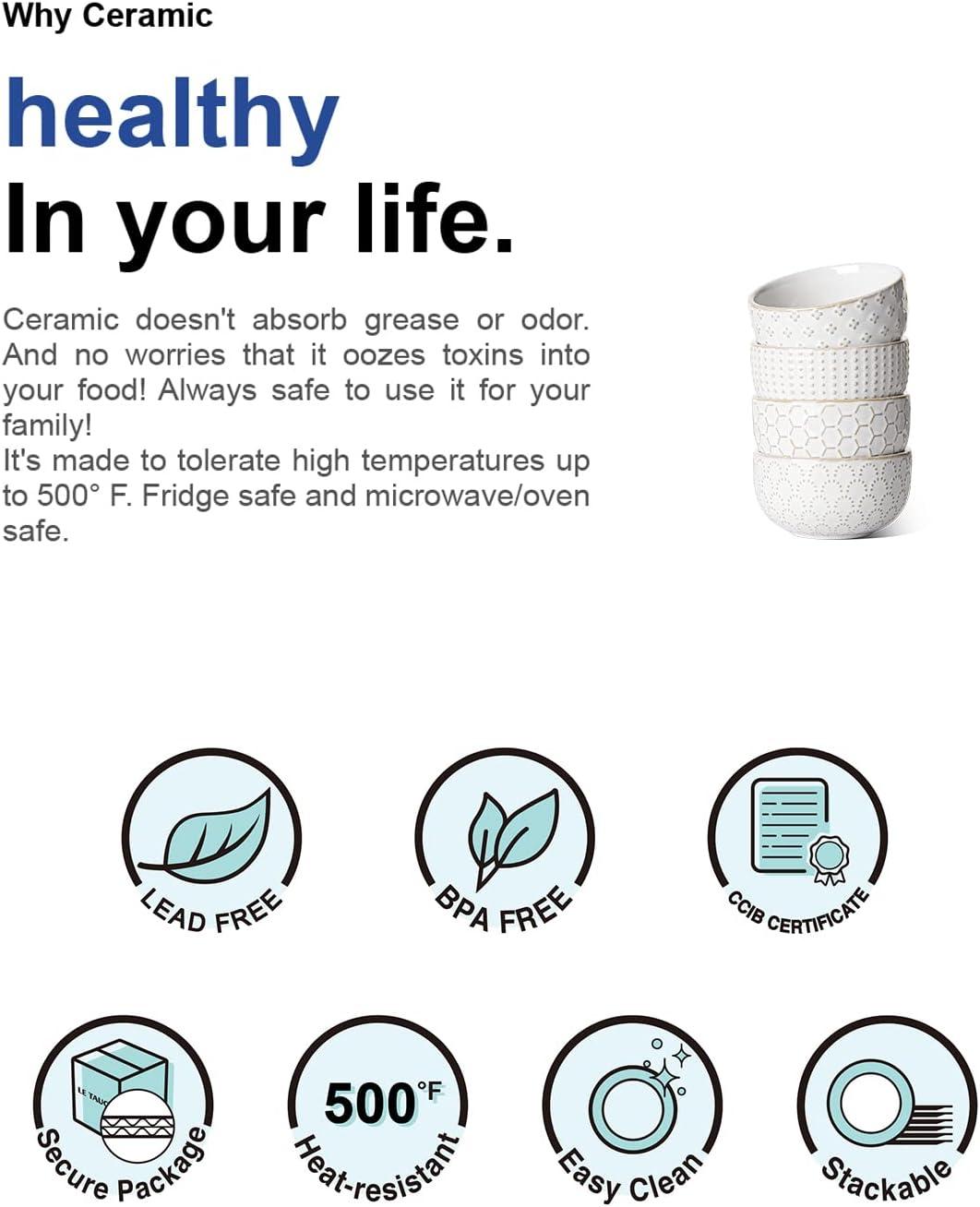 Winston Porter Large Soup Bowl 42 OZ, Ceramic Kitchen Bowl Set For Soup, Pho, Chip, Pasta, Fruits, Salad, Noodle And Ramen- 7 Inch, Set Of 4, Arctic White