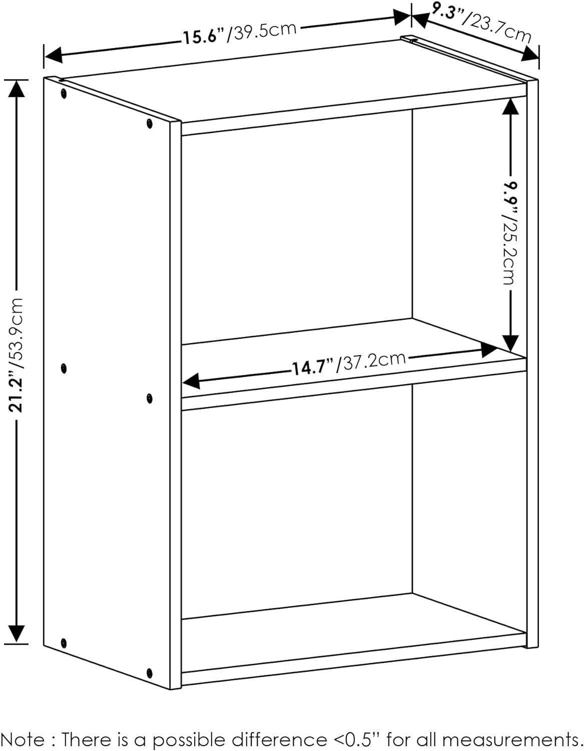 Furinno 2 Cube Storage Bookcase Multi-functional Dispaly Bookshelf Cabinet Furniture,French Oak
