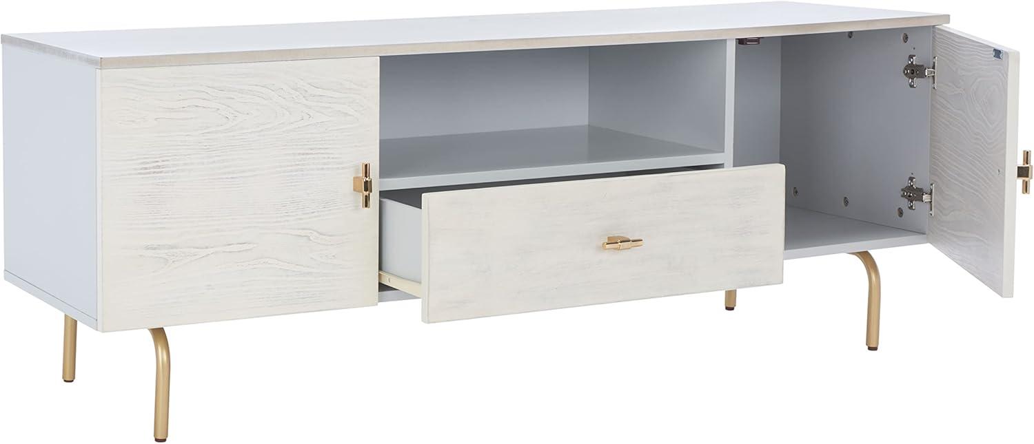 SAFAVIEH Genevieve Modern Storage TV Stand, Grey/White Washed (54 in. W x 15.7 in. D x 19.7 in. H)