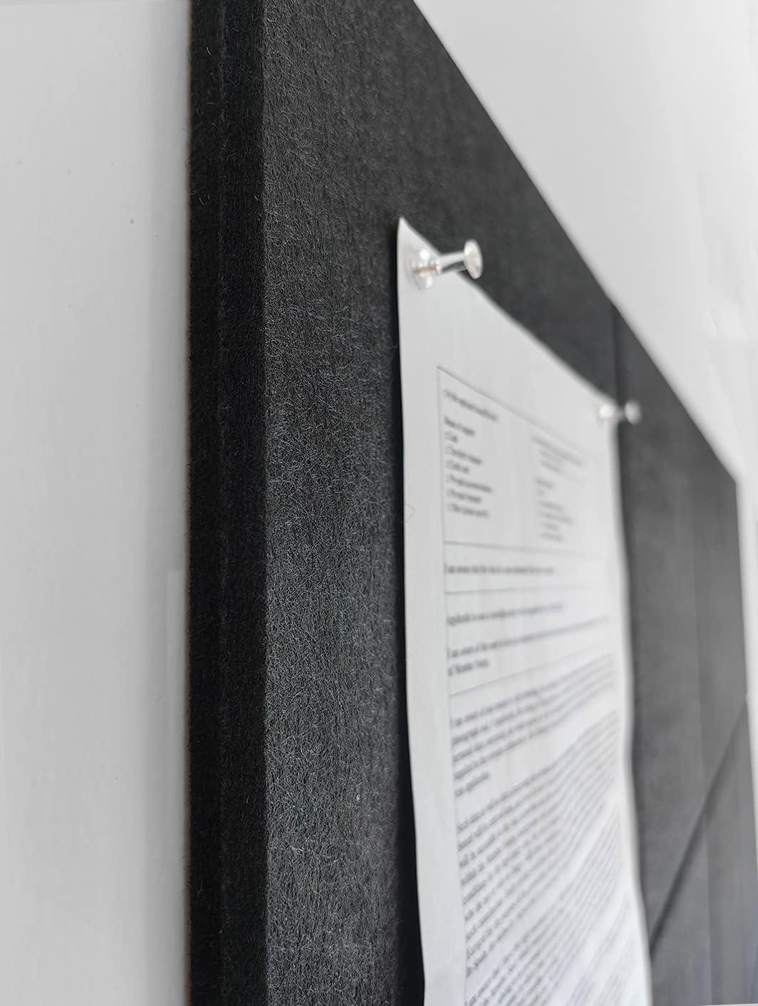Large Cork Board Alternative 48" x 36", Black Bulletin Board, 12 Pack Felt Wall Tiles With 50 Pushpins, Pin Board Tack Board for Office (Dark Blue)
