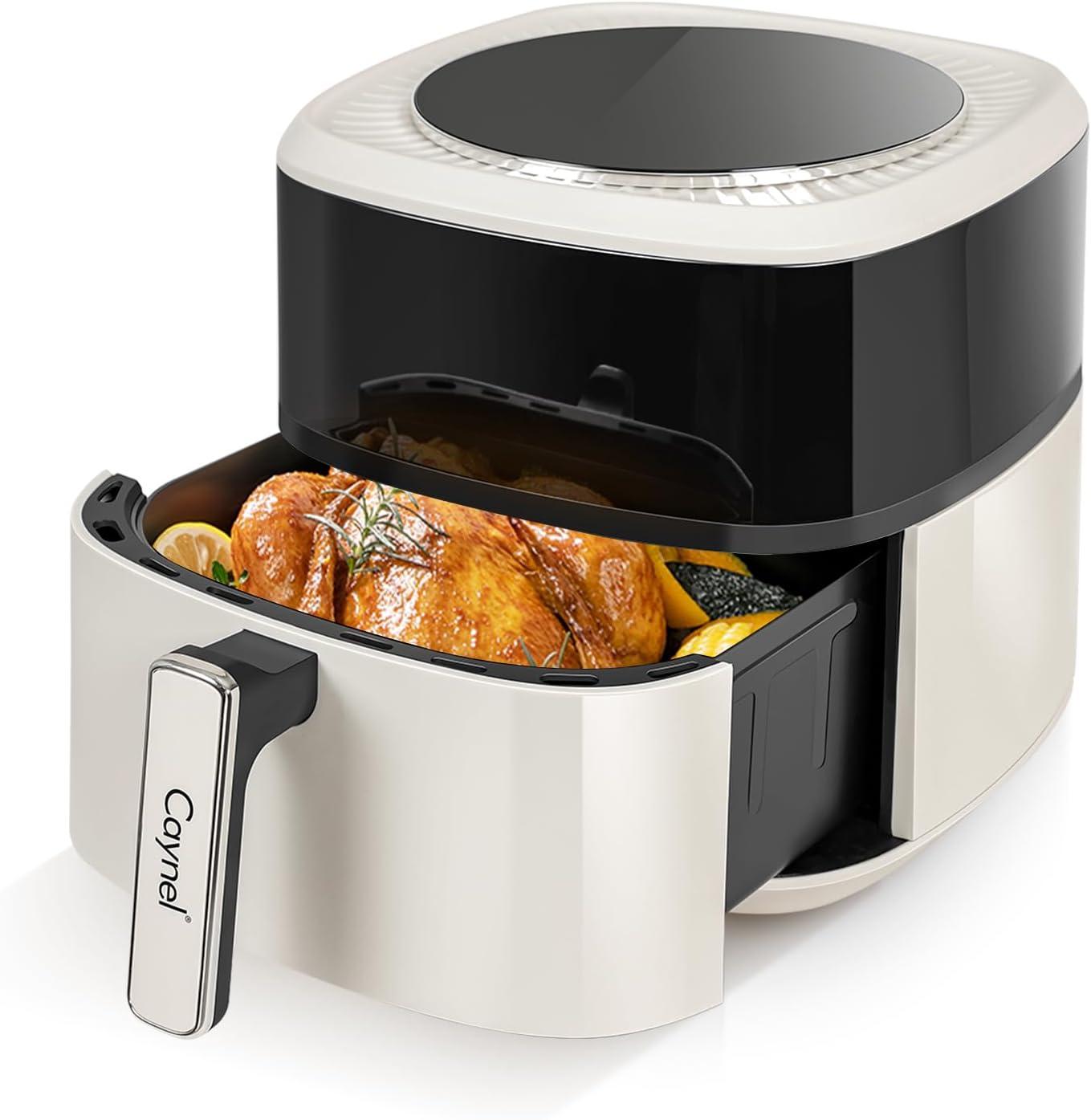 CAYNEL CAYNEL 1350W Digital Air Fryers 6.5QT Oilless Hot AirFryer for  Nonstick & Dishwasher Safe Basket - Beige