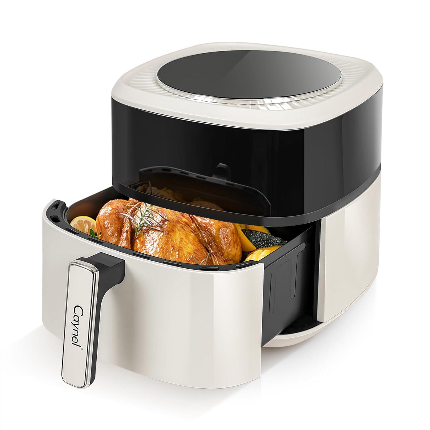 CAYNEL CAYNEL 1350W Digital Air Fryers 6.5QT Oilless Hot AirFryer for  Nonstick & Dishwasher Safe Basket - Beige