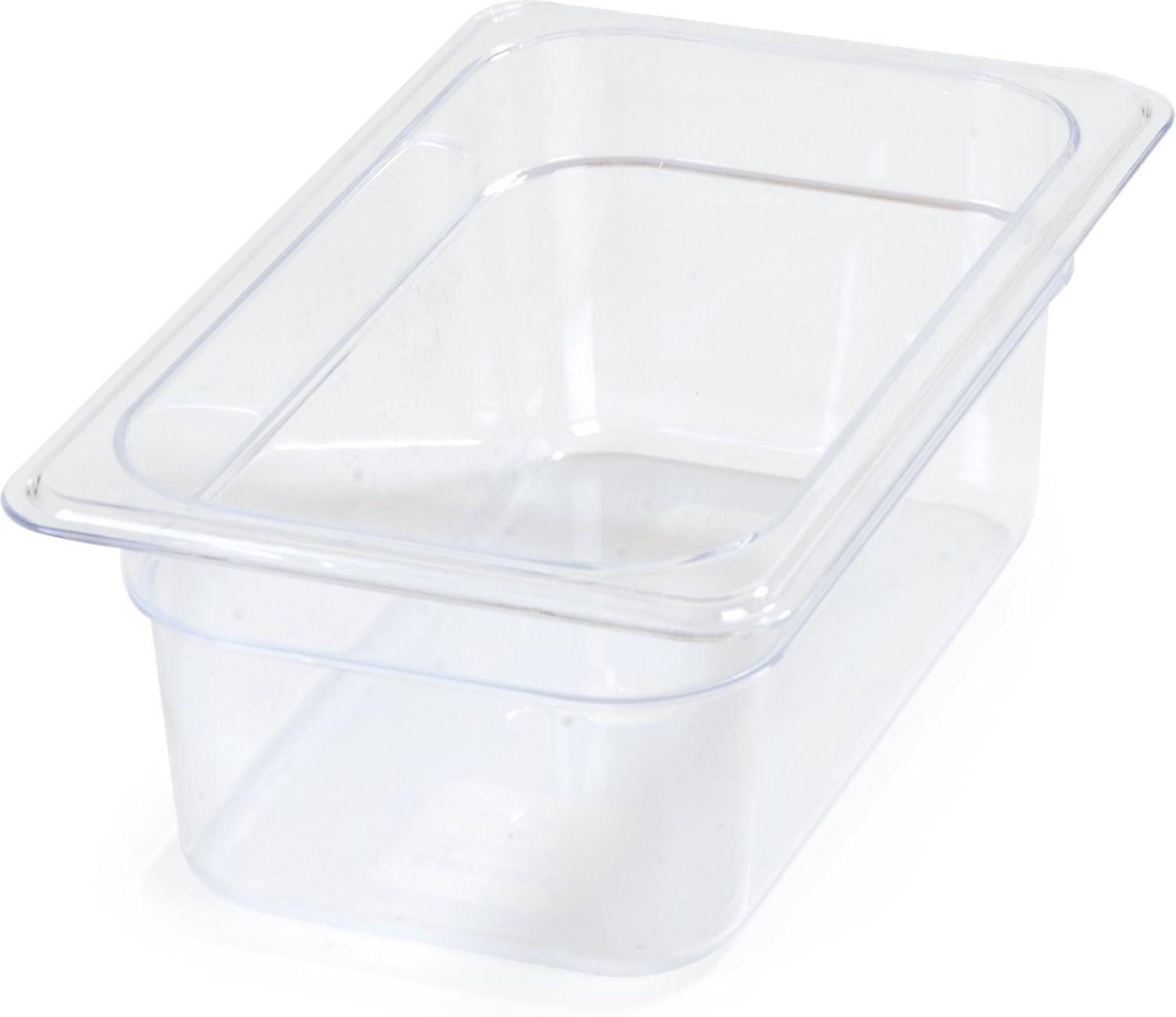 Clear 1/4 Size 4-Inch Deep Plastic Food Pan