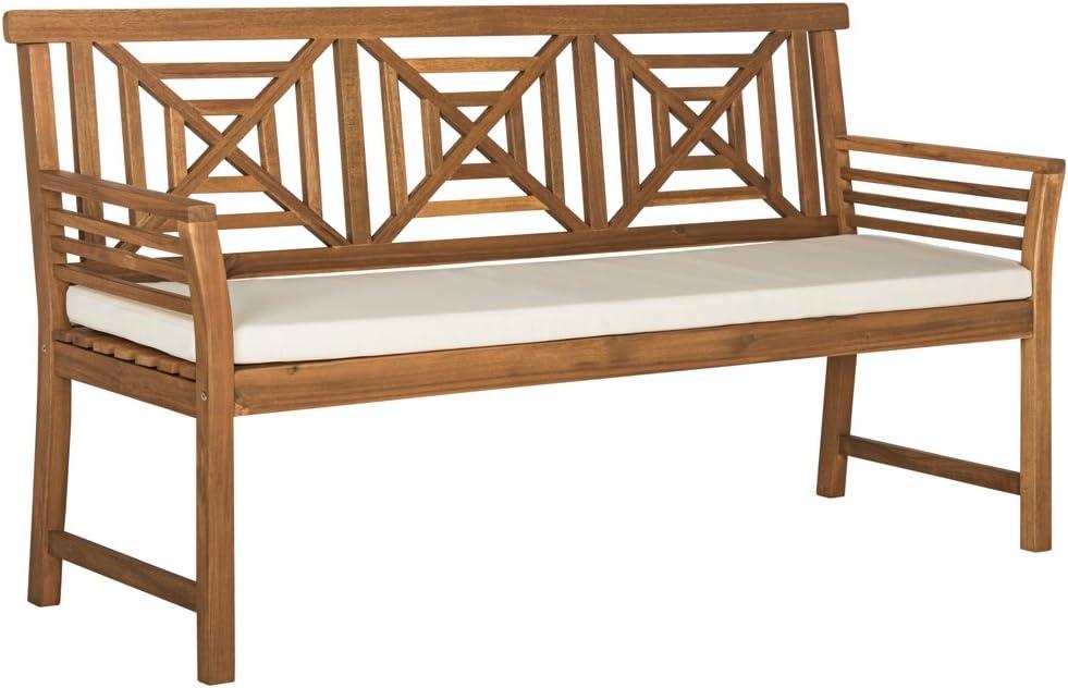 Del Mar 3 Seat Bench - Outdoor - PAT6737 - Natural/Beige - Safavieh