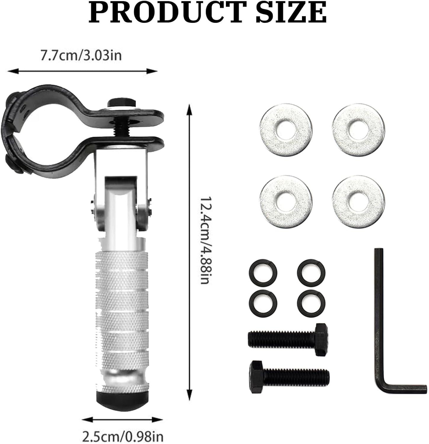 XINGWU M8 Motorcycle Foot Pegs 90 Degree Foldable Footpegs CNC Anti-Skid Footrest Universal for Yamaha Honda Suzuki Aprilia Electric Car Motorbike Mini Bike Dirt Pit Bike Passenger Pedal (Black)