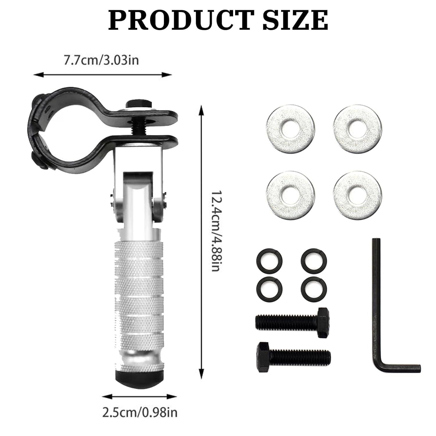XINGWU M8 Motorcycle Foot Pegs 90 Degree Foldable Footpegs CNC Anti-Skid Footrest Universal for Yamaha Honda Suzuki Aprilia Electric Car Motorbike Mini Bike Dirt Pit Bike Passenger Pedal (Black)