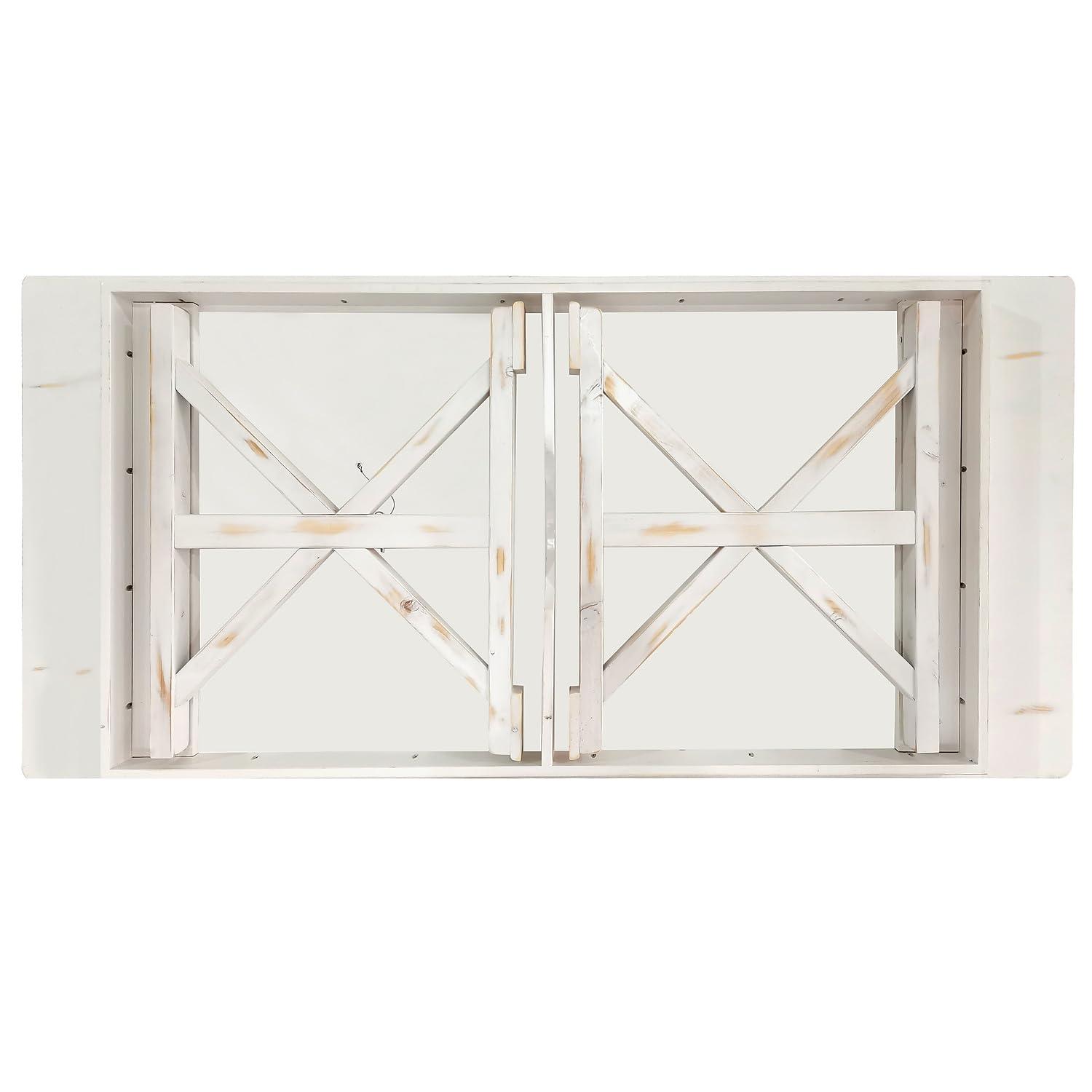 Flash Furniture Eternity Rectangular Solid Pine Farm Dining Table with Folding X-Style Legs