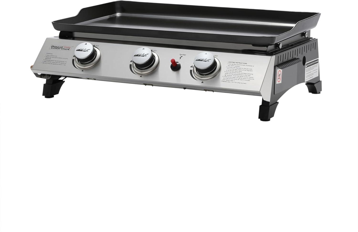Royal Gourmet3-Burner Portable Propane 26400 BTU Gas Grill Griddle