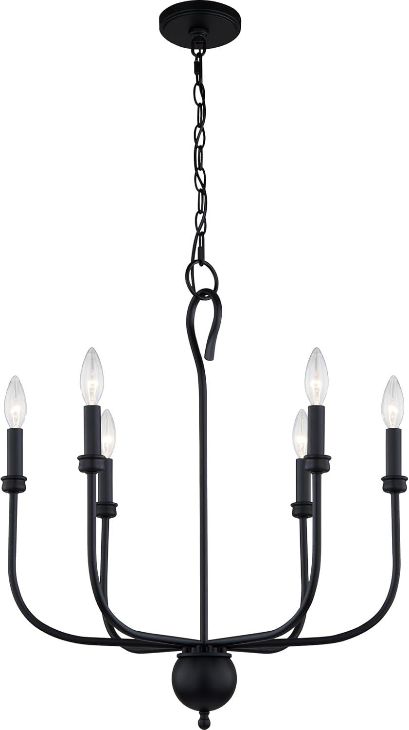 Quoizel Lighting - Blanche - 6 Light Chandelier in Matte Black