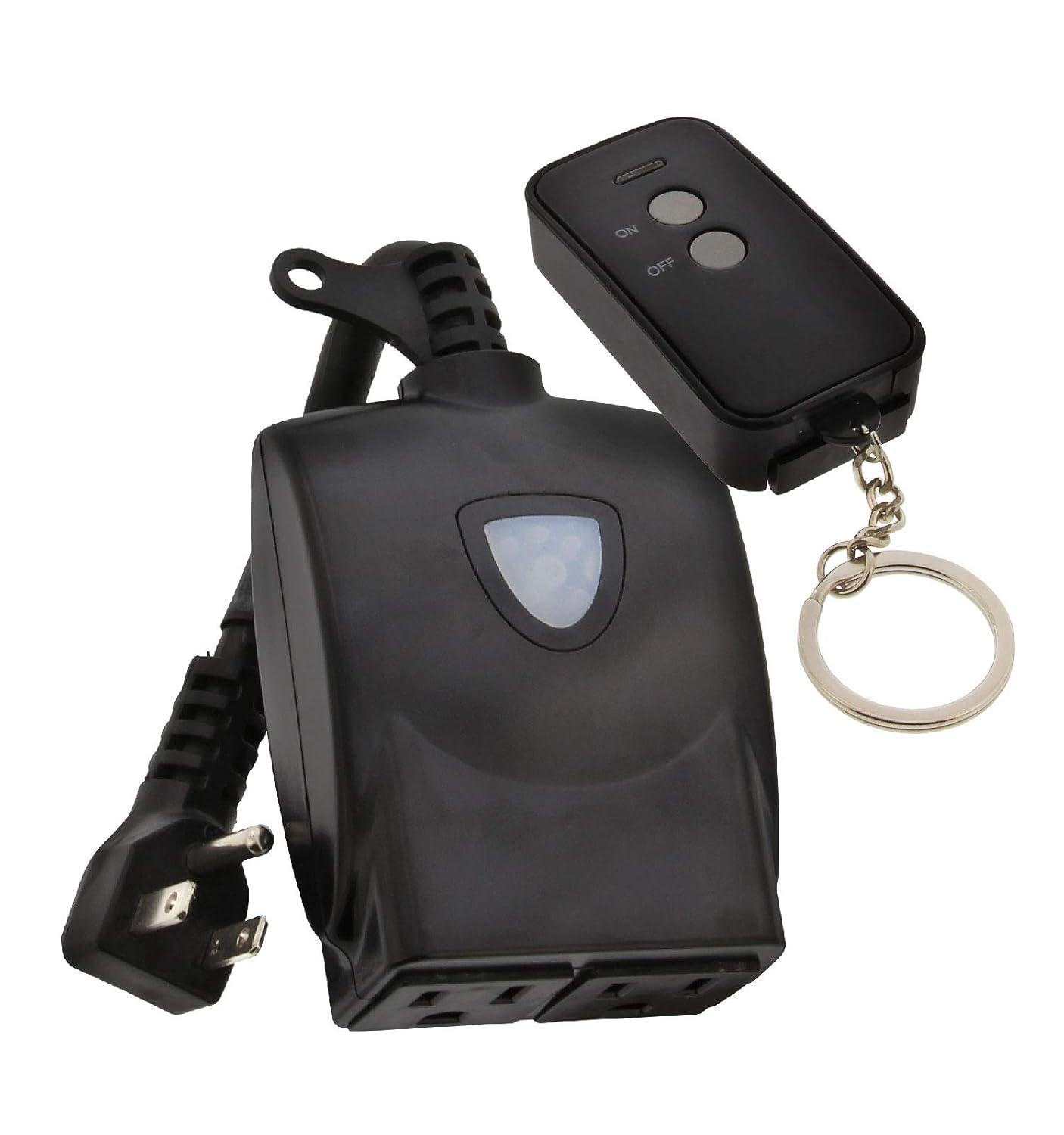 AmerTac RFK306LC Outdoor Wireless Remote & Plug-In Receiver Kit, Black