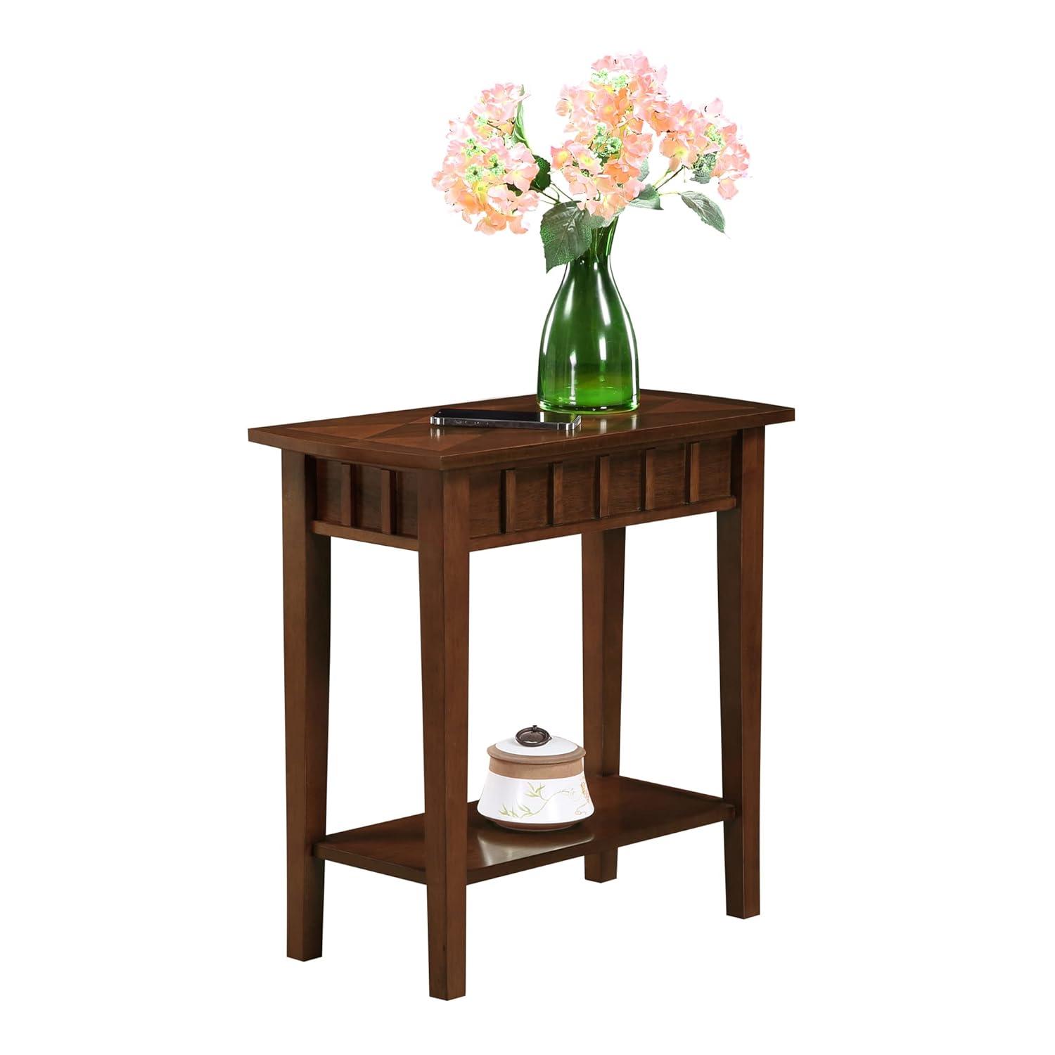 Dennis End Table with Shelf Espresso