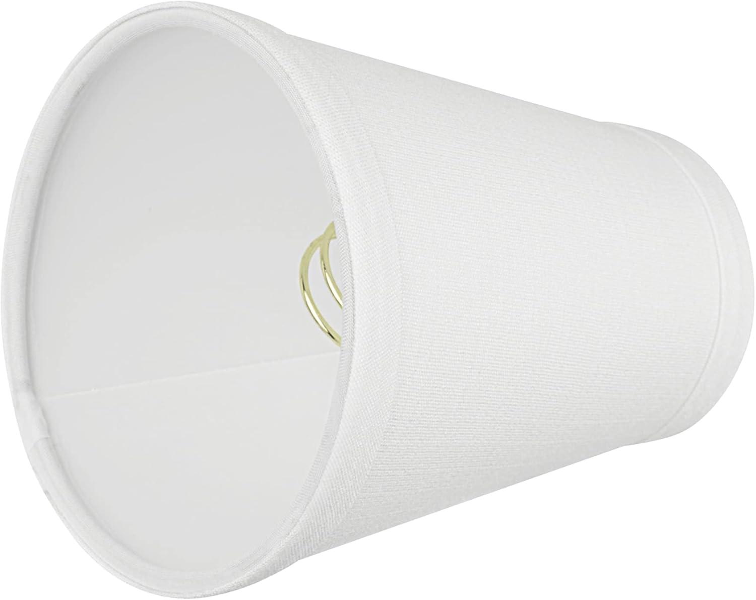 Aspen Creative 32080-5 Small Hardback Empire Shape Chandelier Clip-On Lamp Shade Set (5 Pack), Transitional Design in Off White, 4" bottom width (2.5" x 4" x 5")