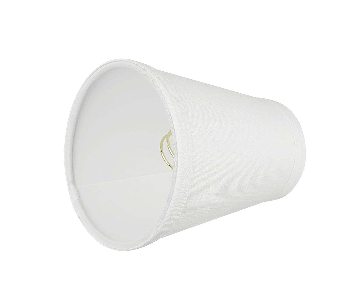 Aspen Creative 32080-5 Small Hardback Empire Shape Chandelier Clip-On Lamp Shade Set (5 Pack), Transitional Design in Off White, 4" bottom width (2.5" x 4" x 5")