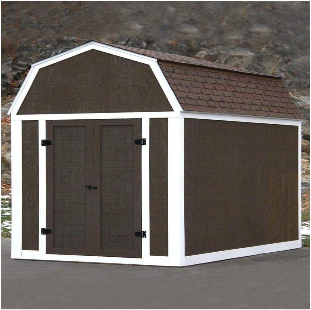 Medium Brown Wood DIY Barn Shed Kit with Single Door