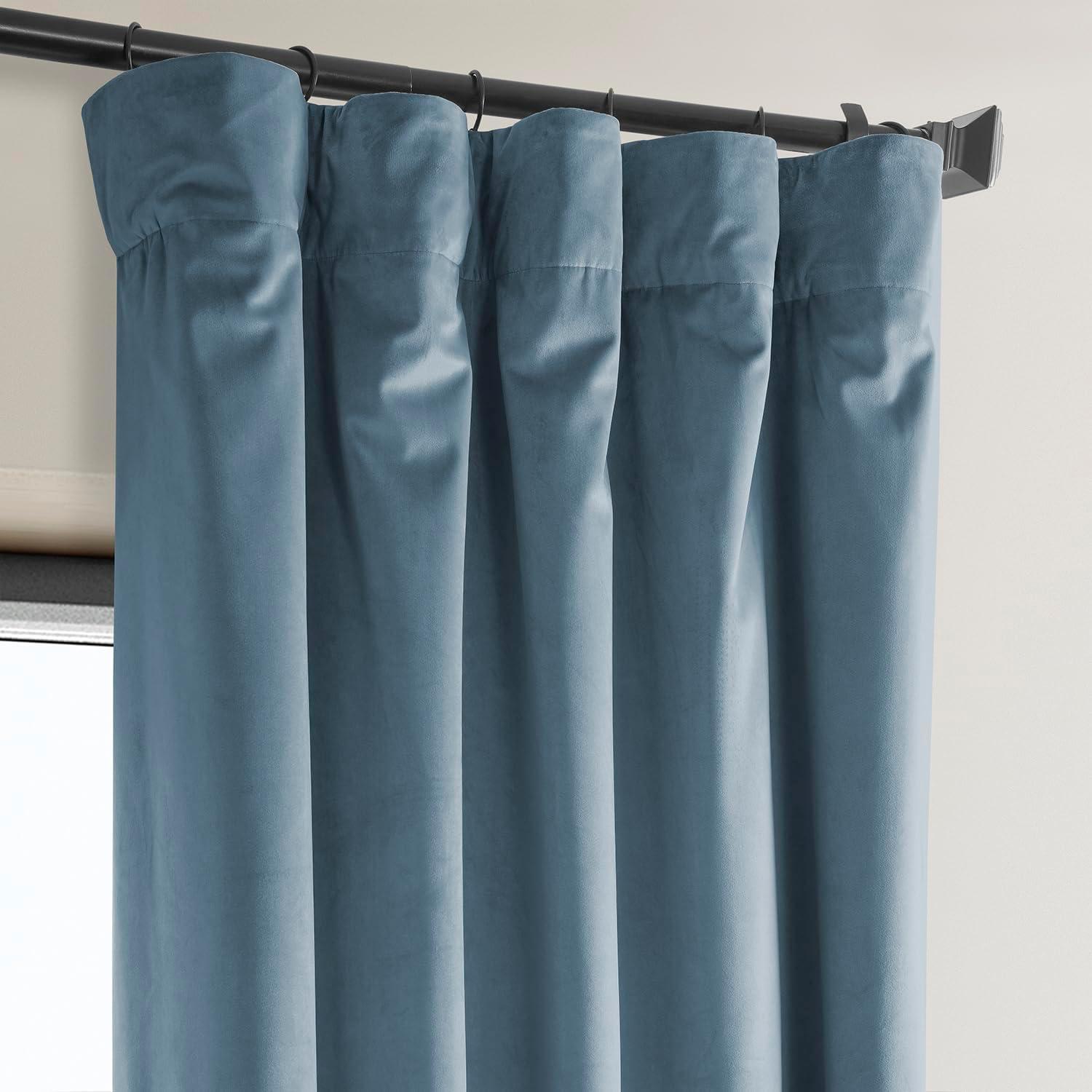 AllModern Loria Plush Velvet 100% Blackout Curtains For Bedroom, Living Room - Single Panel