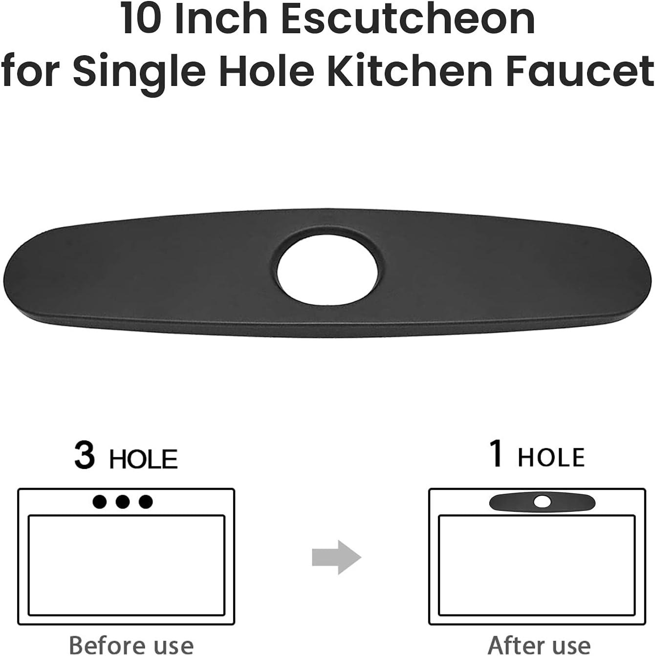 10-Inch Escutcheon Hole Covers In Stainless Steel , Suitable For 1 Or 3-Hole Bathroom Or Kitchen Sink Faucets