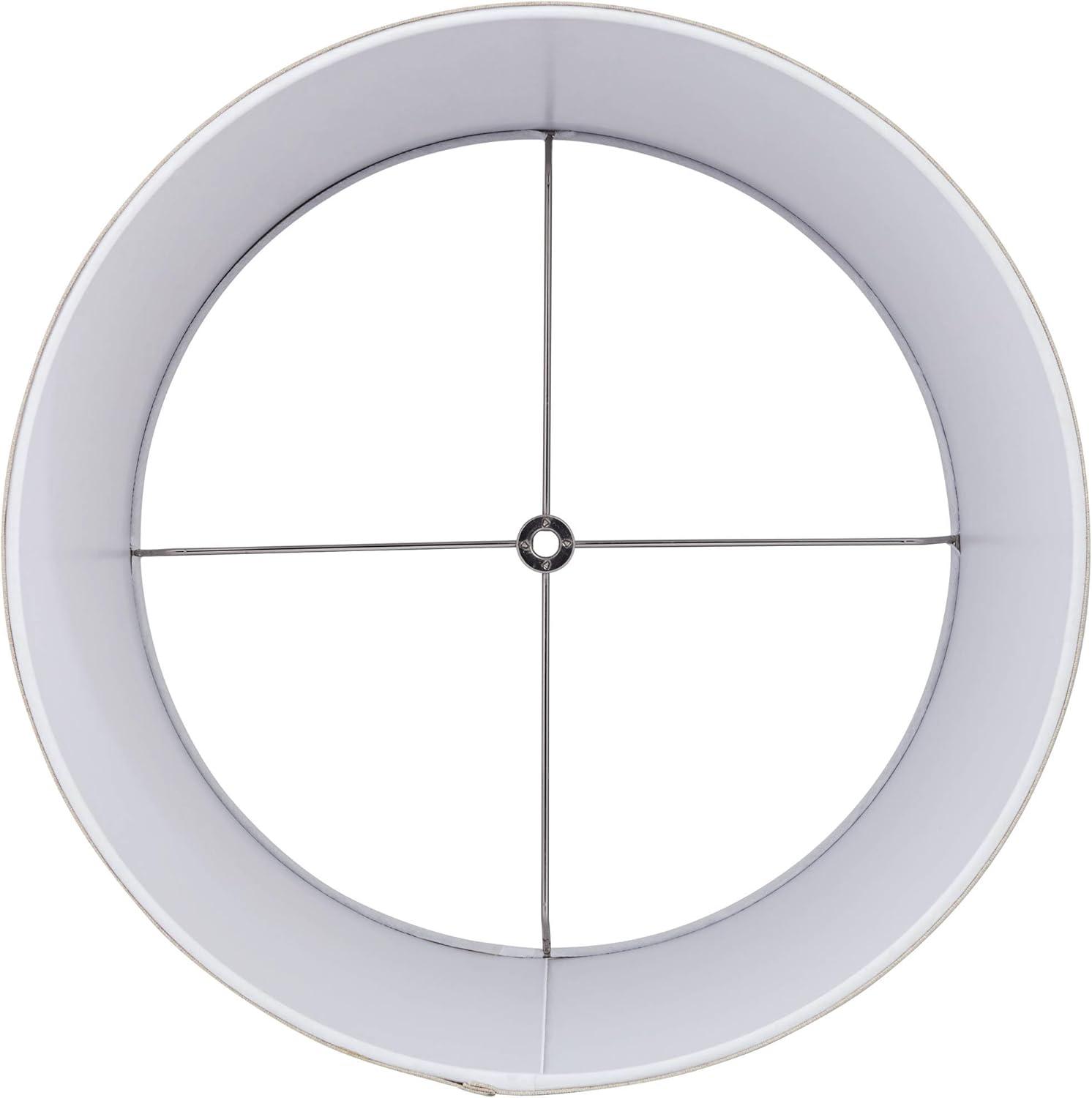 Springcrest Burlap Medium Drum Lamp Shade 14" Top x 16" Bottom x 11" High (Spider) Replacement with Harp and Finial