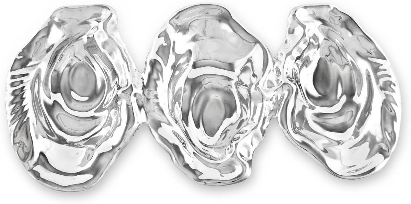 Triple Oyster Shell Aluminum Dip Bowl