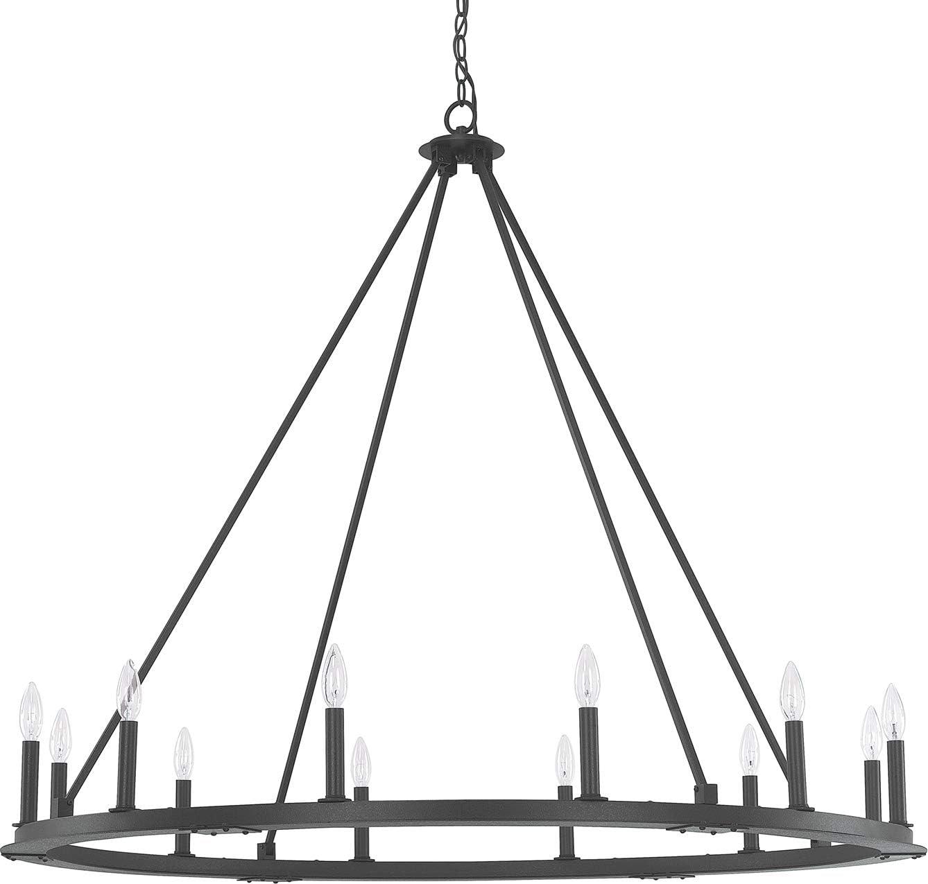 Pearson 12-Light Black Iron Candle-Style Chandelier