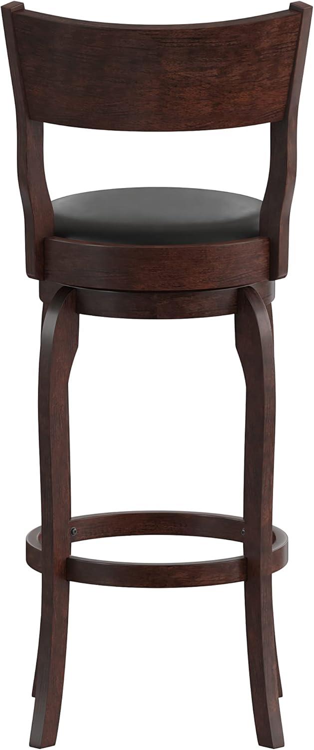 Enola Classic Wooden Dining Stool With Bowed Frame And Upholstered Seat