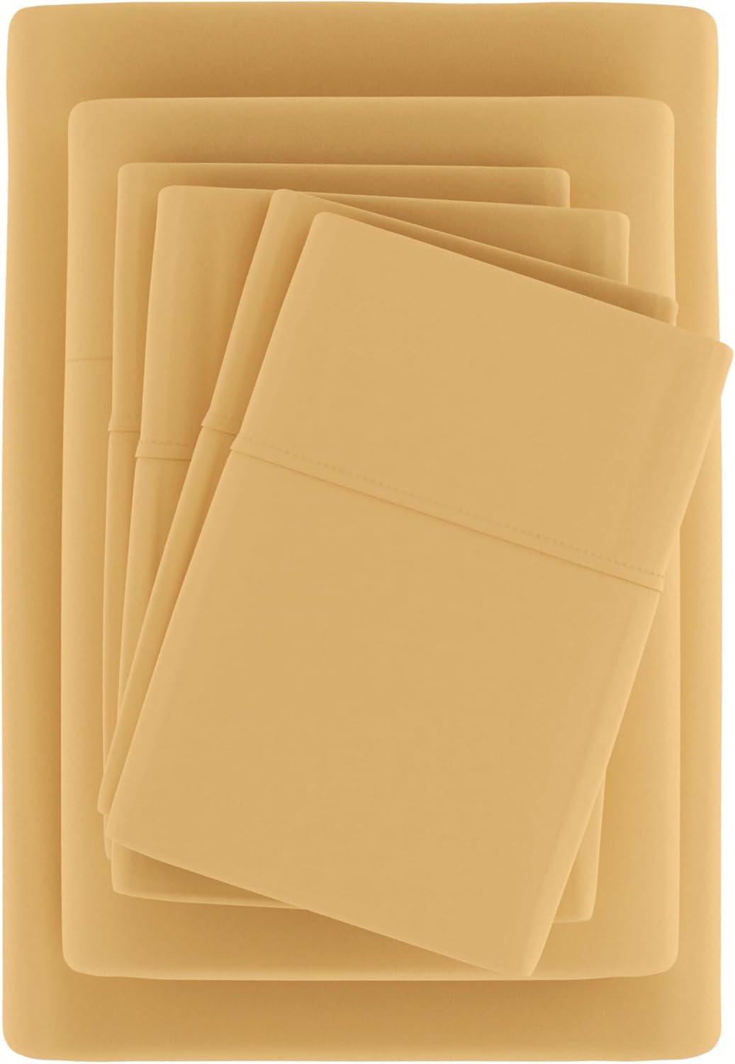 Linen Market Twin Sheet Set 4 Piece - Ultra Comfortable & Breathable Cooling Twin Bed Sheets - Deep Pocket & Wrinkle-Free Sheets Fits 16" Mattress - Extra Soft & Oeko-TEX Certified - Gold