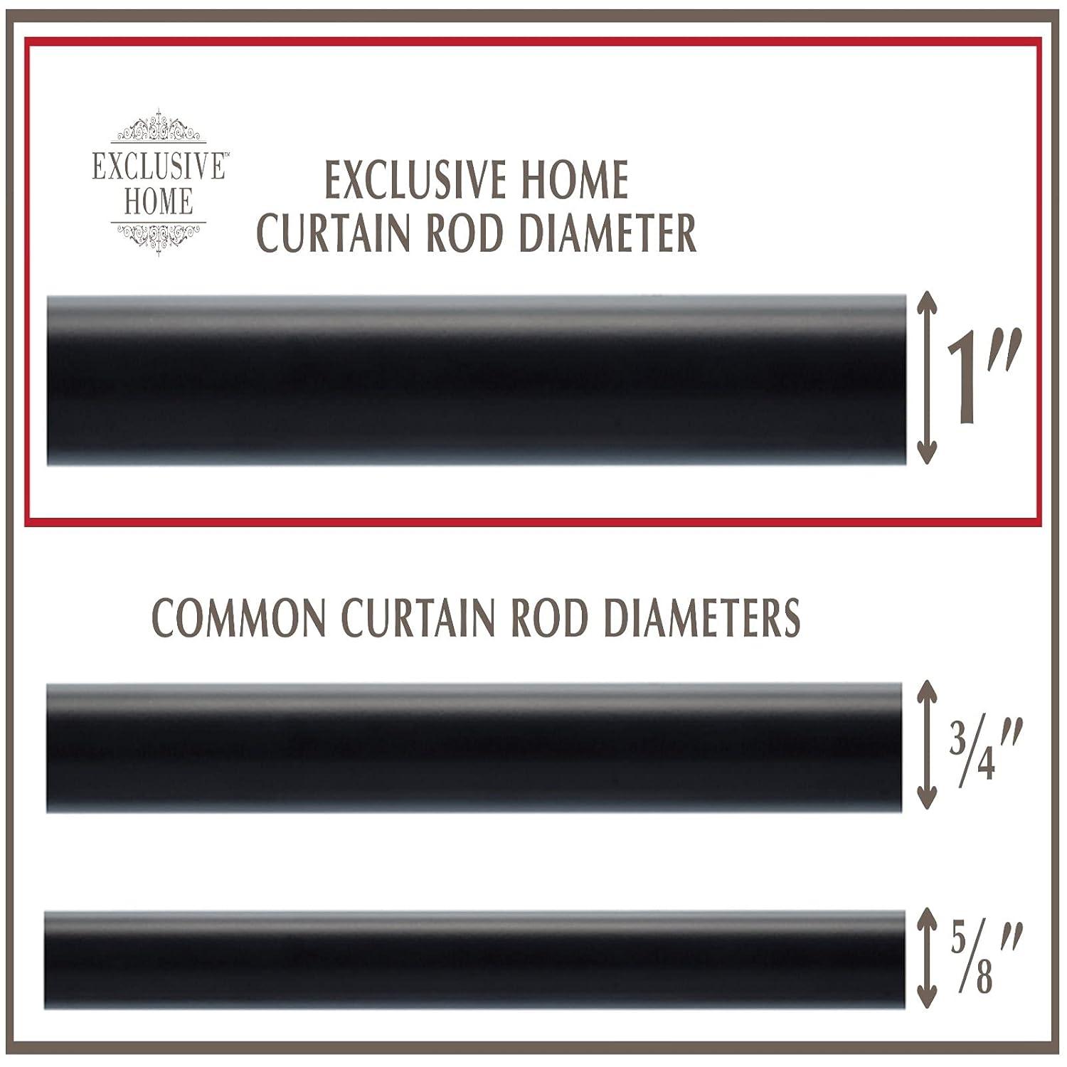 Exclusive Home Exclusive Home Torch Curtain Rod and Coordinating Finial Set, Adjustable
