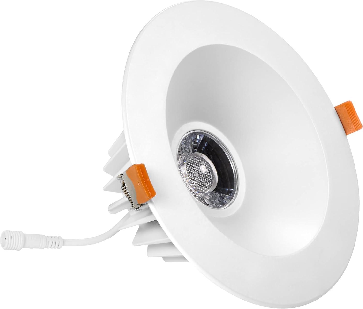 Maxxima 6 in. Ultra-Thin Recessed Anti-Glare LED Downlight, Canless IC Rated, 1300 Lumens, 5 Color Temperature Selectable 2700K/3000K/3500K/4000K/5000K, Dimmable, 90 CRI, 5 CCT Slim, J-Box Included