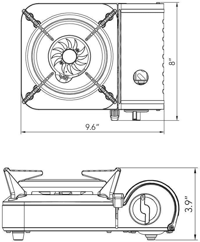 GasOne Emergency Gear Camping Mini Butane Portable Gas Stove with Carrying Case, Stainless Steel, White, GS-800