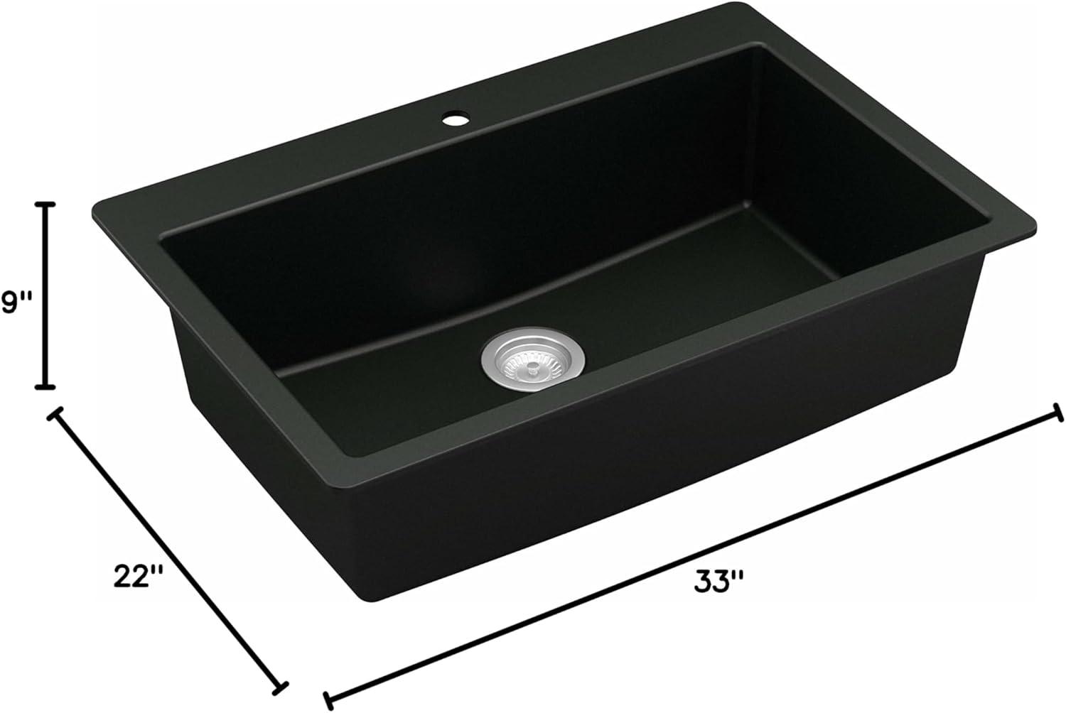 Karran Quartz 33'' X 22'' Large Single Bowl Drop-in Kitchen Sink