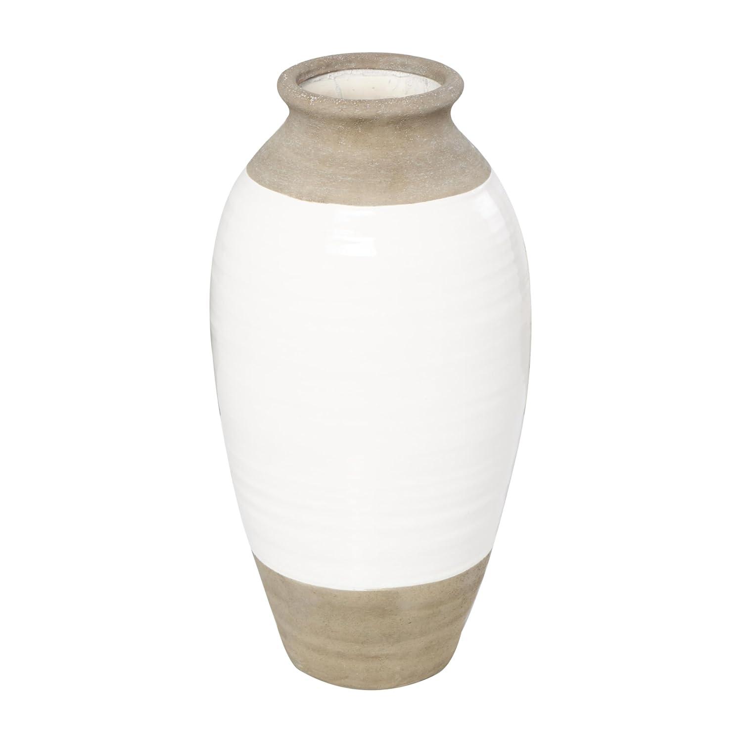 DecMode Jarrón de Cerámica Gris de 14"