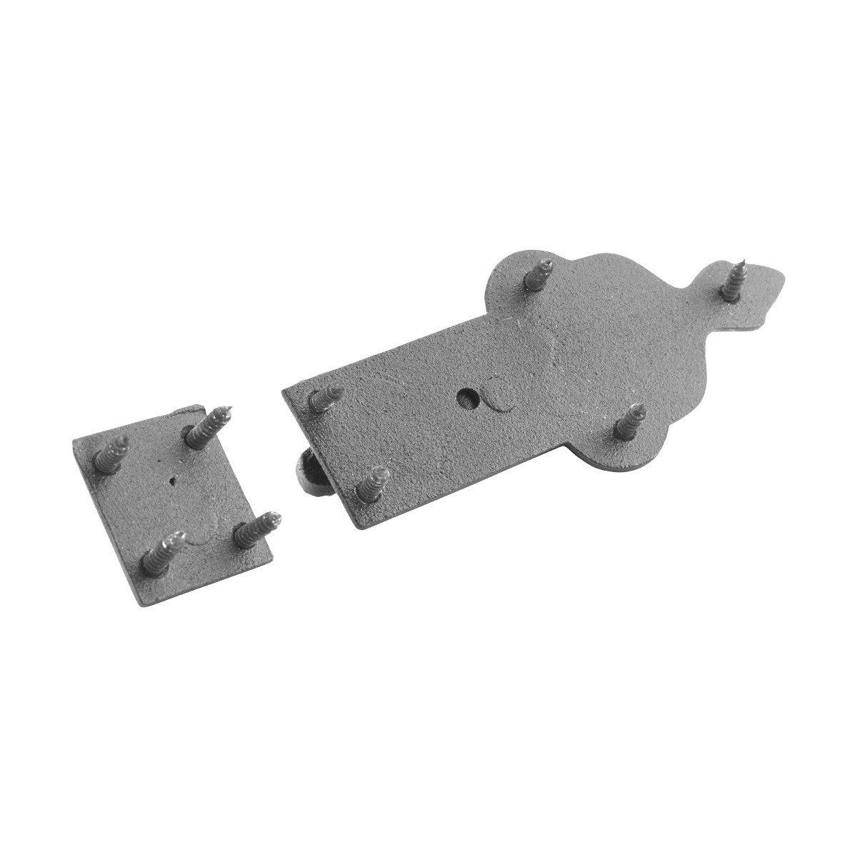 Black Slide Bolt Door Latch 3.75"L Rust Resistant Wrought Iron