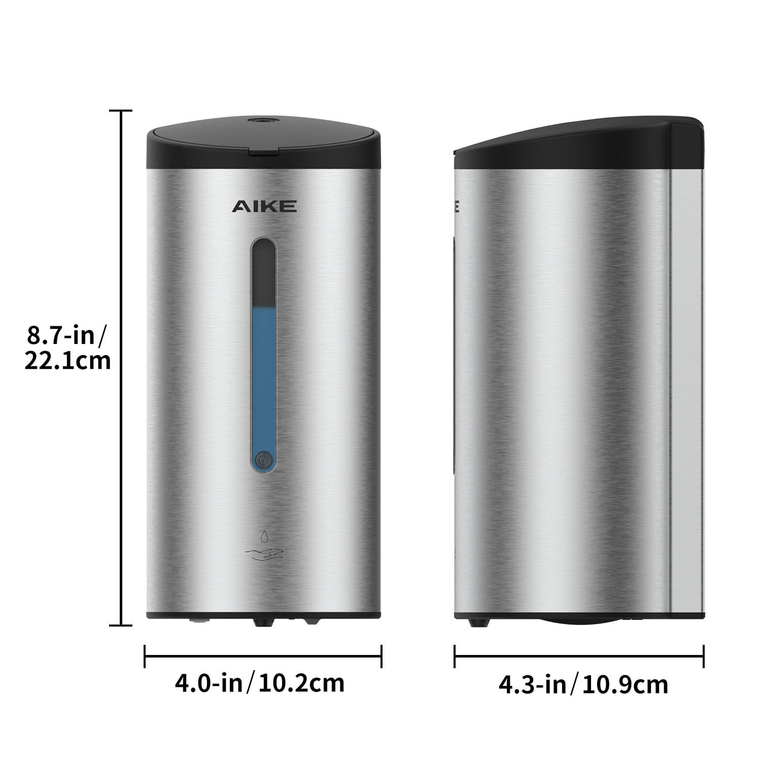 AIKE Wall-Mount Automatic Liquid Soap Dispenser Commercial Large Capacity White Model AK1205