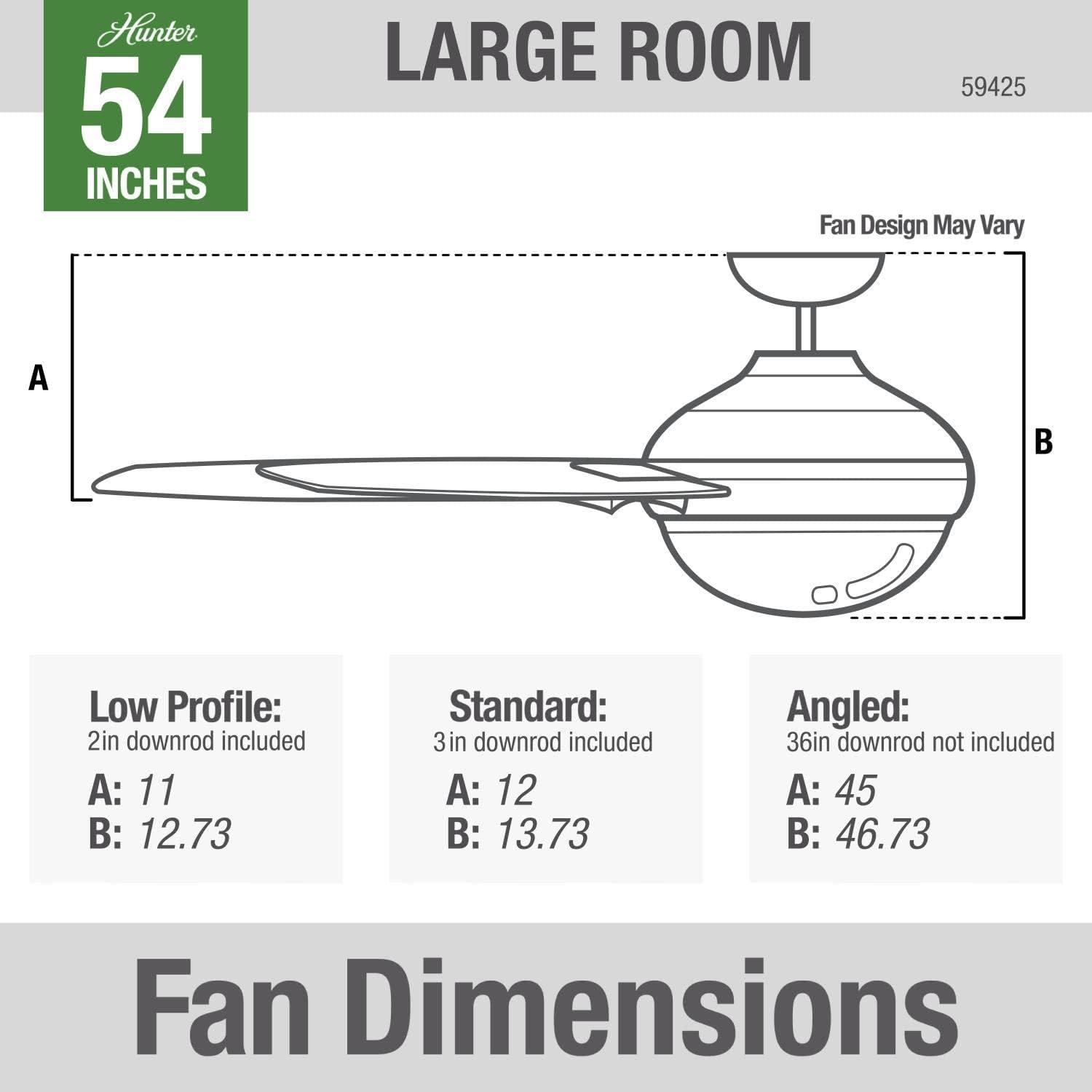 54" Norden 3 - Blade LED Standard Ceiling Fan with Remote Control and Light Kit Included