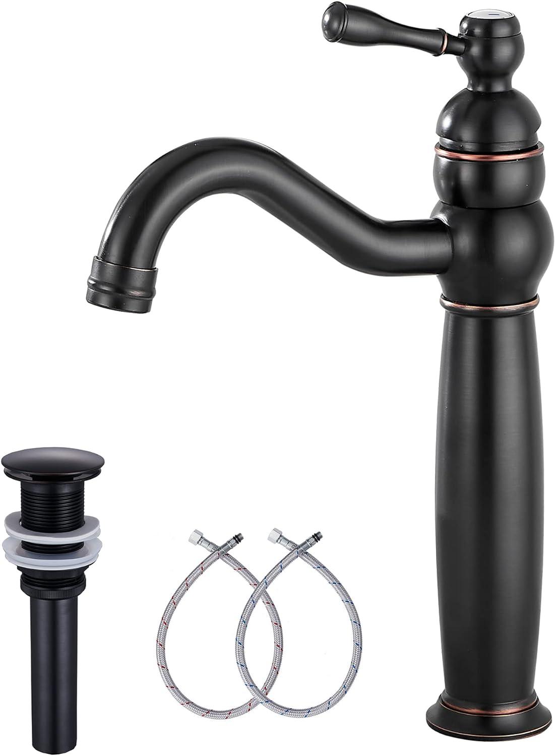 Oil Rubbed Bronze Single Handle Vessel Sink Faucet