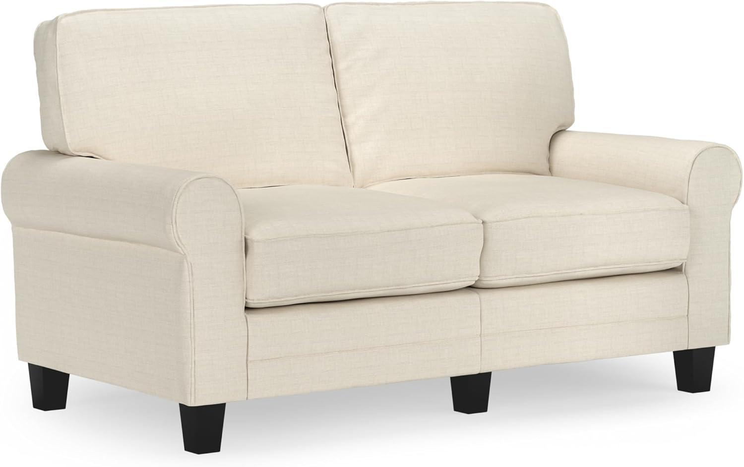 Serta Copenhagen 61" Rolled Arm Sofa, Easy Care Fabric, Soft Pillow Back, Pocket Coil Seat Cushions