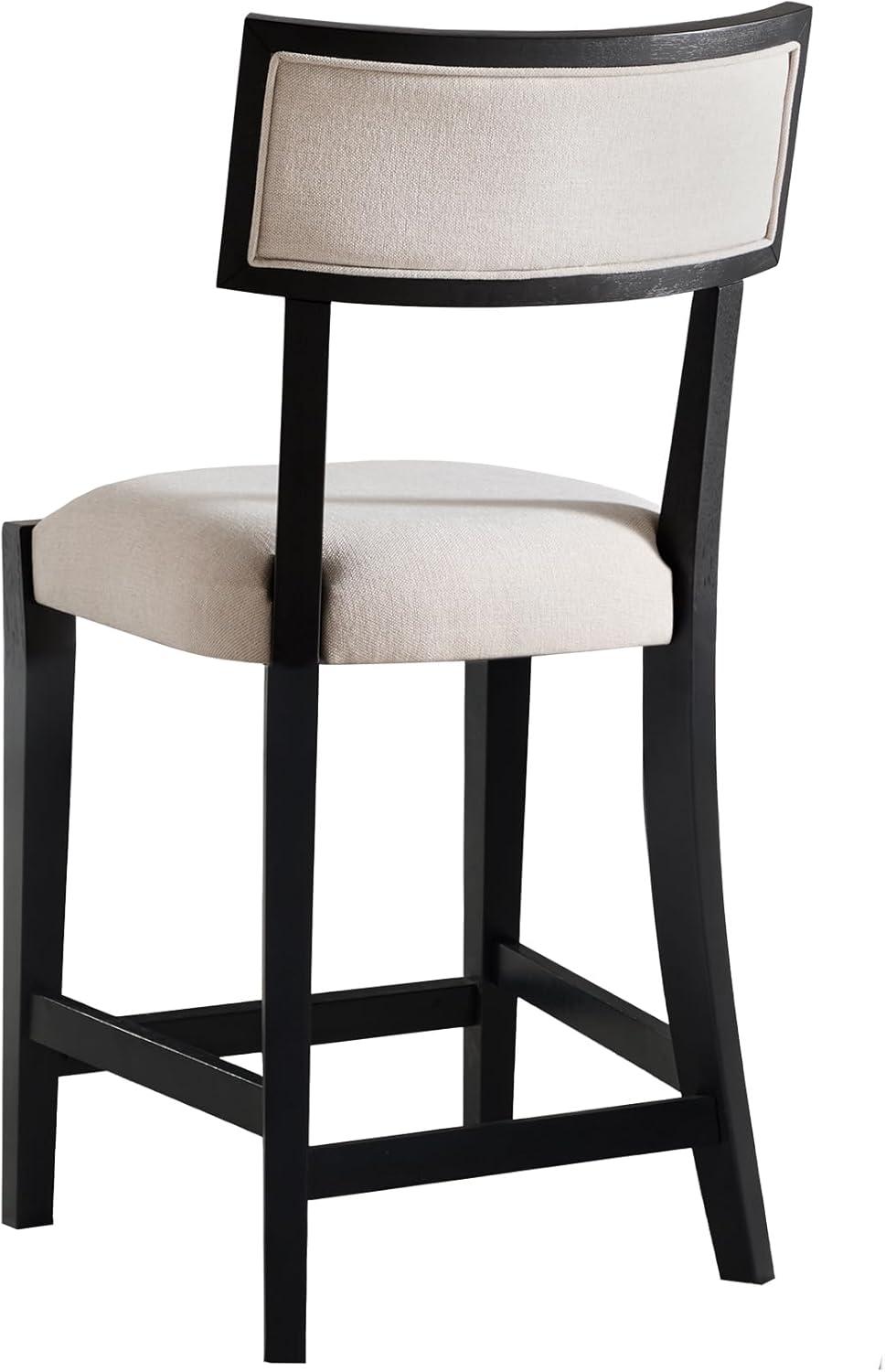 Avery Cream Upholstered Wood-Back Counter Stool Set