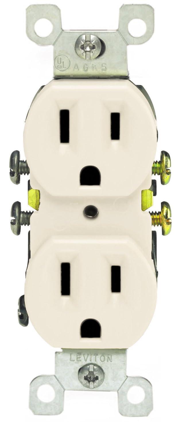 Leviton  15 amps 125 volt Light Almond  Outlet  5-15R  10 pk