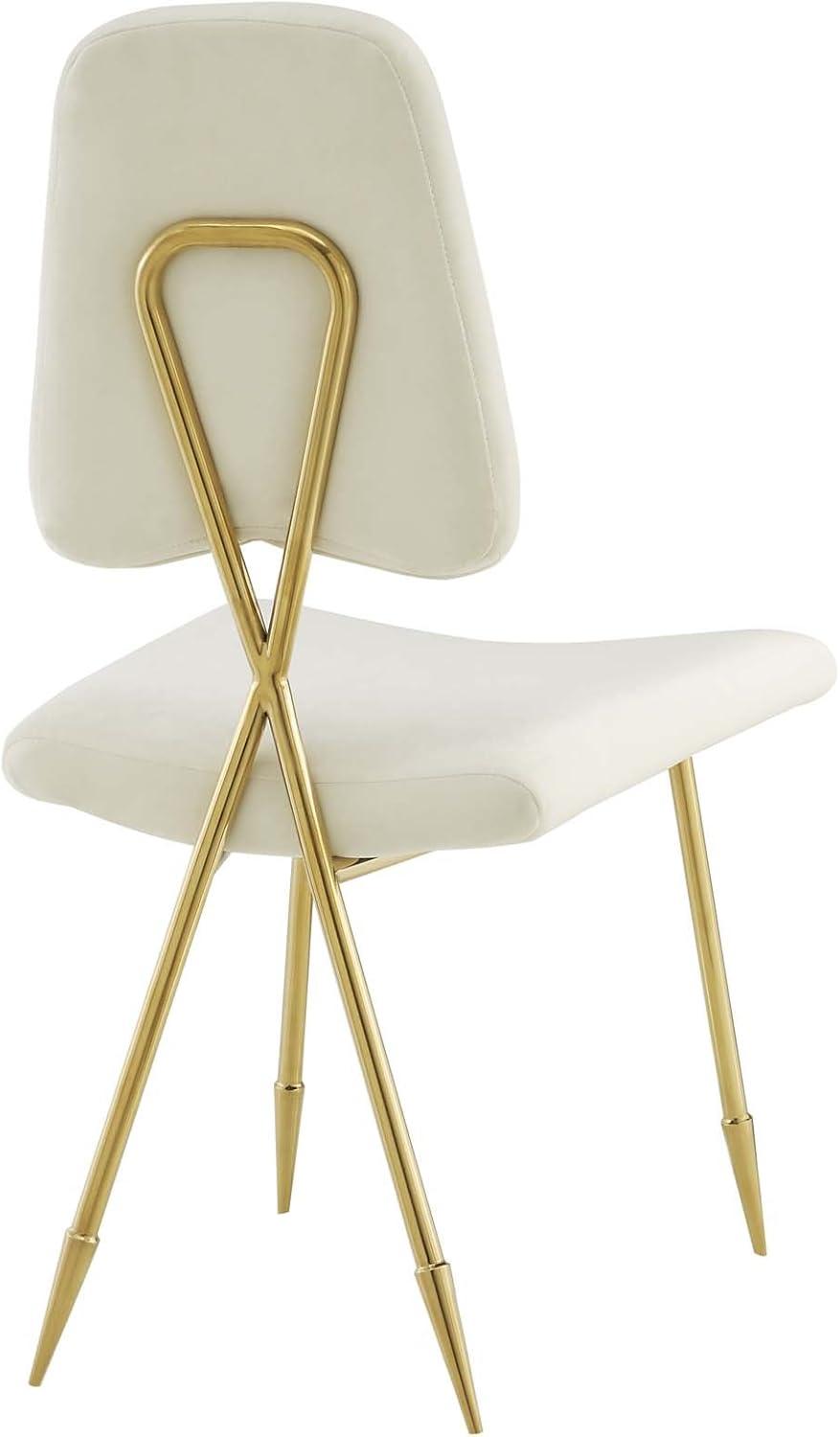 Modway Ponder Performance Velvet Dining Side Chair Ivory