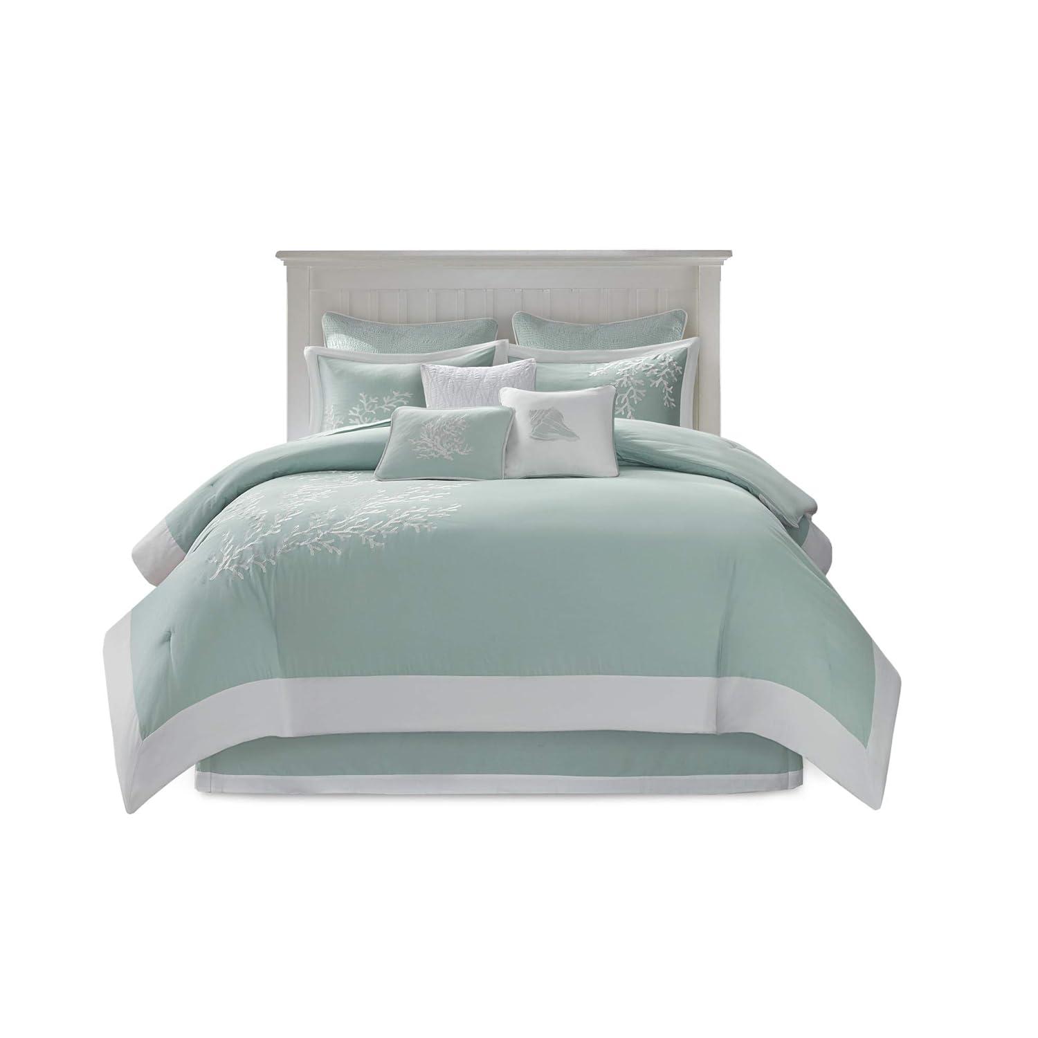 Harbor House Coastline Embroidered 100% Cotton 4 Piece Comforter Set