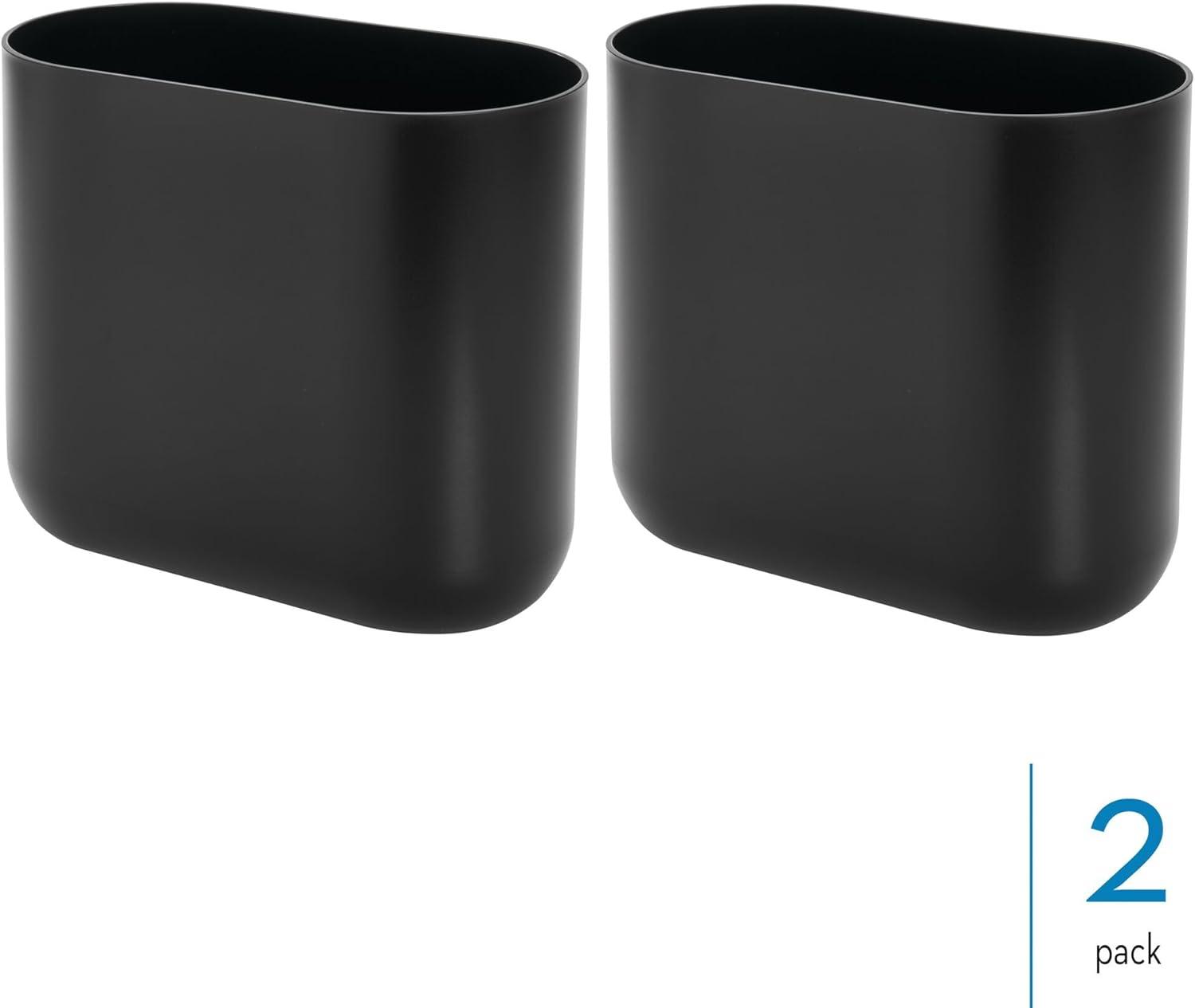 iDesign iDesign Set of 2 Small Oval Plastic Bathroom Trash Cans (Set of 2)