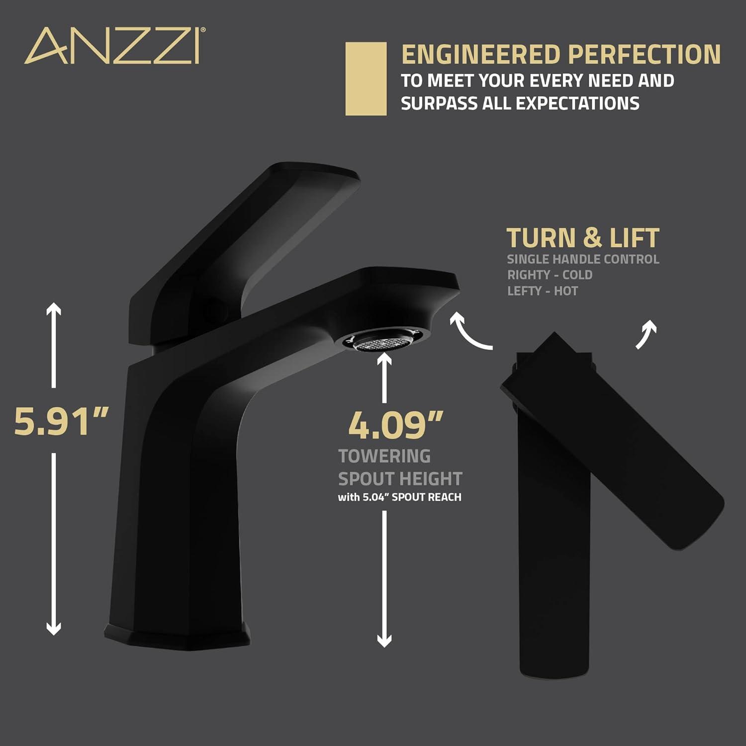 Single-Hole Single-handle Bathroom Faucet with Drain Assembly