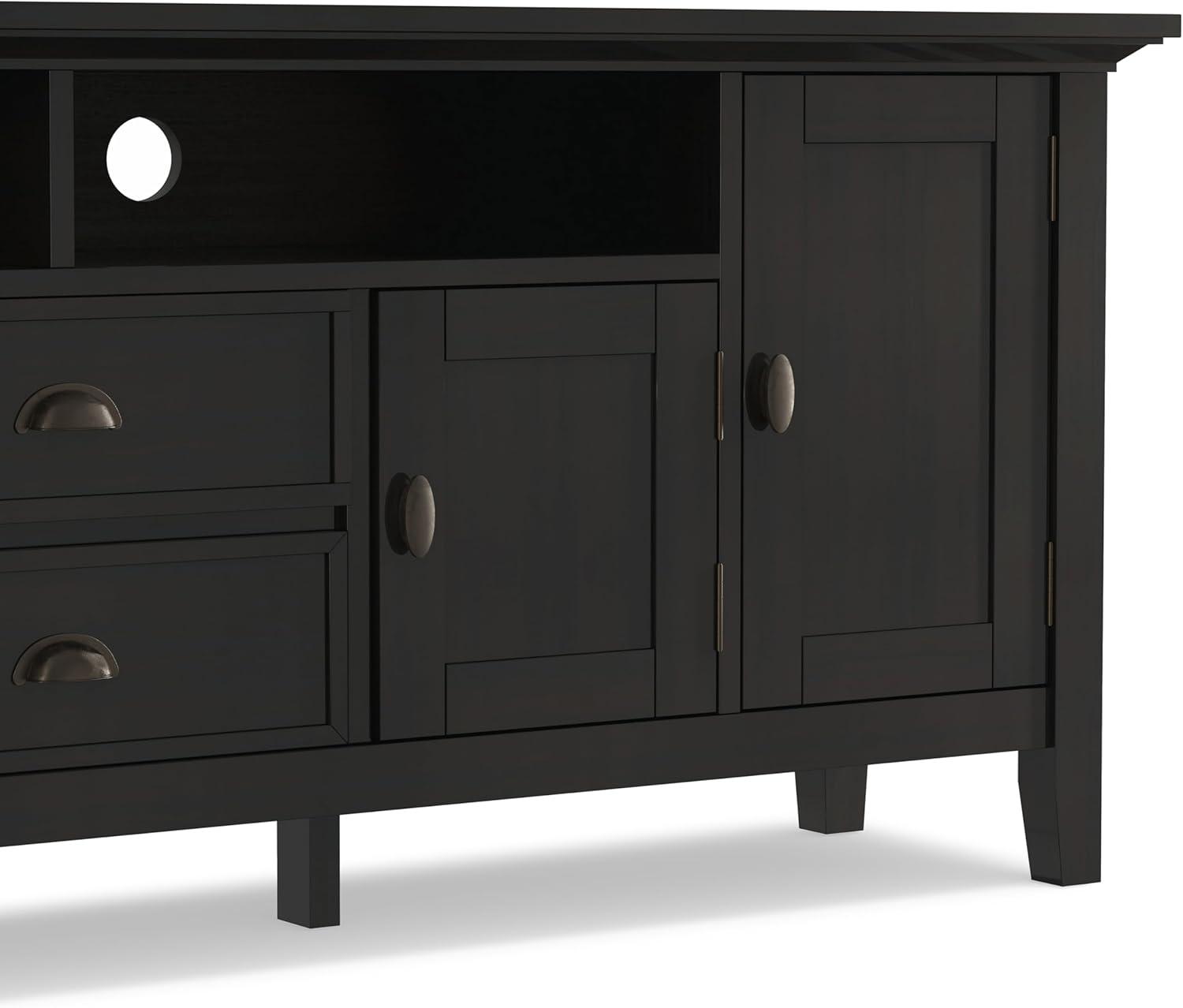 Simpli Home Redmond 72"W Solid Wood TV Stand for TVs up to 80" with Storage Cabinets
