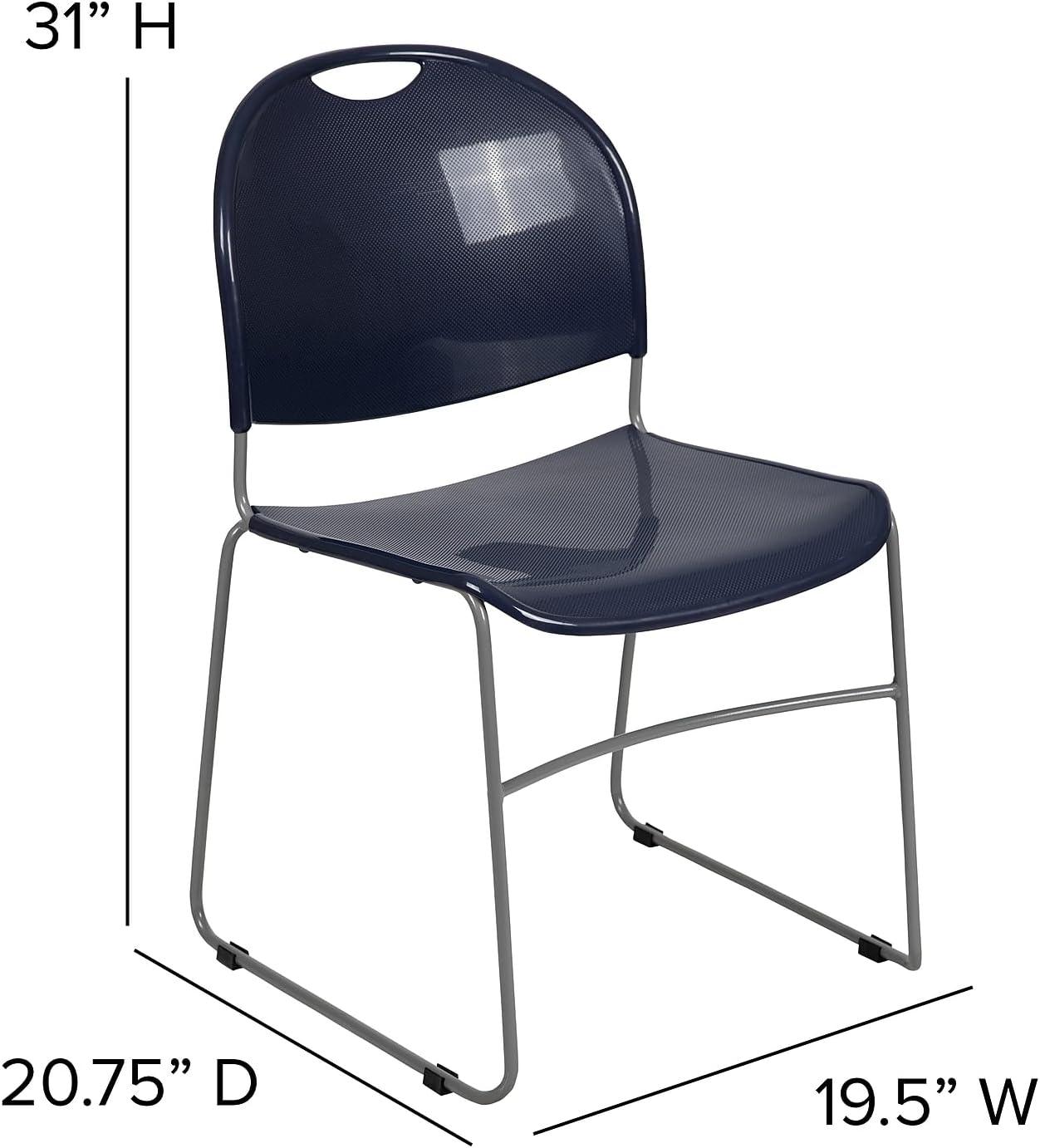 Flash Furniture Gaea 880 lb. Capacity Ultra-Compact Stack Chair with Metal Frame (Set of 5)